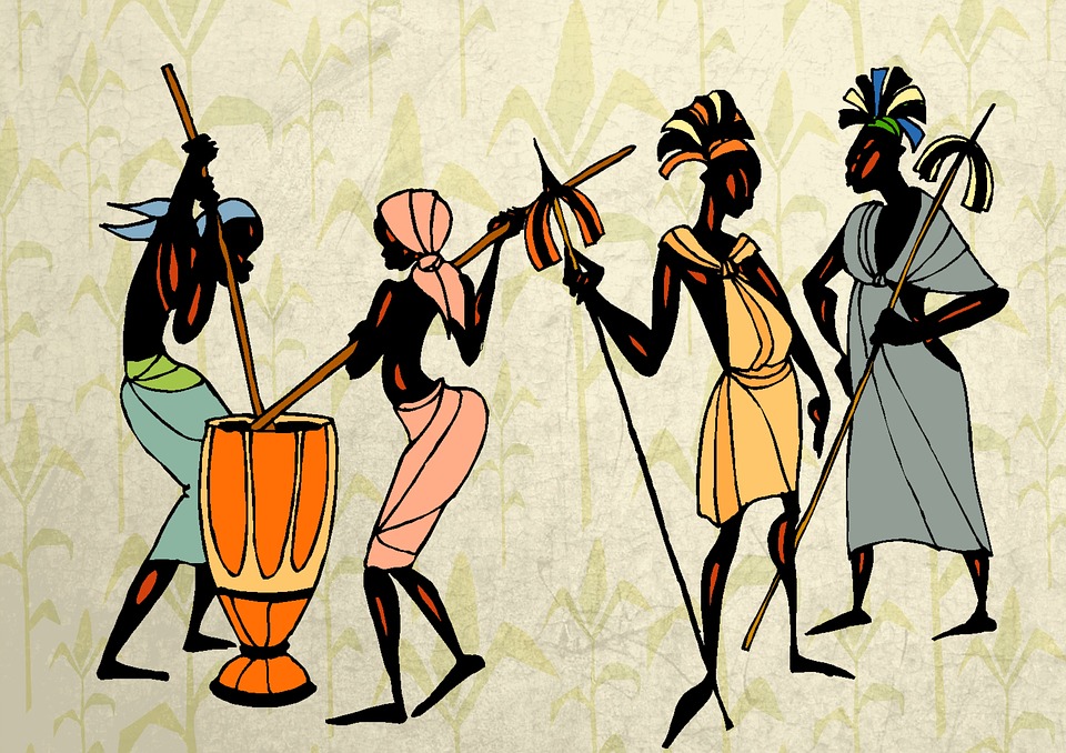 Painting of villagers (Credit: pixabay/ArtsyBee)